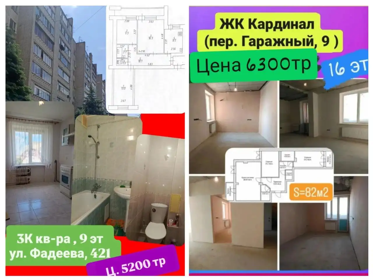Продажа 3-комнатных квартир в Краснодаре