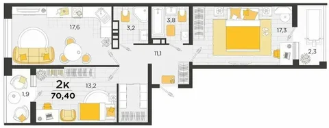 Продается 2-комнатная квартира с новым ремонтом в Краснодаре - Аренда в Краснодар