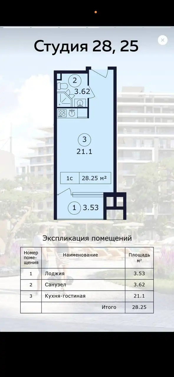 Продажа апартаментов-студии 28м2 в комплексе Sky Soul, Коктебель - Апартаменты (Недвижимость) в Коктебель