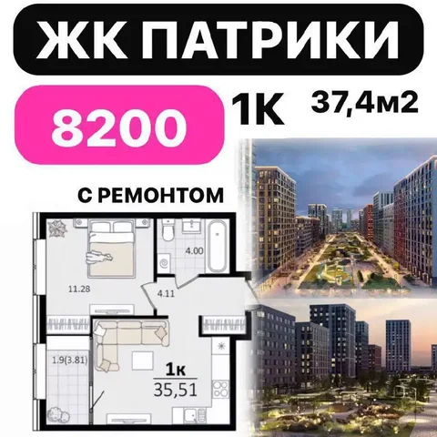 Продажа 1-комнатной квартиры в ЖК Патрики - Недвижимость в Краснодар
