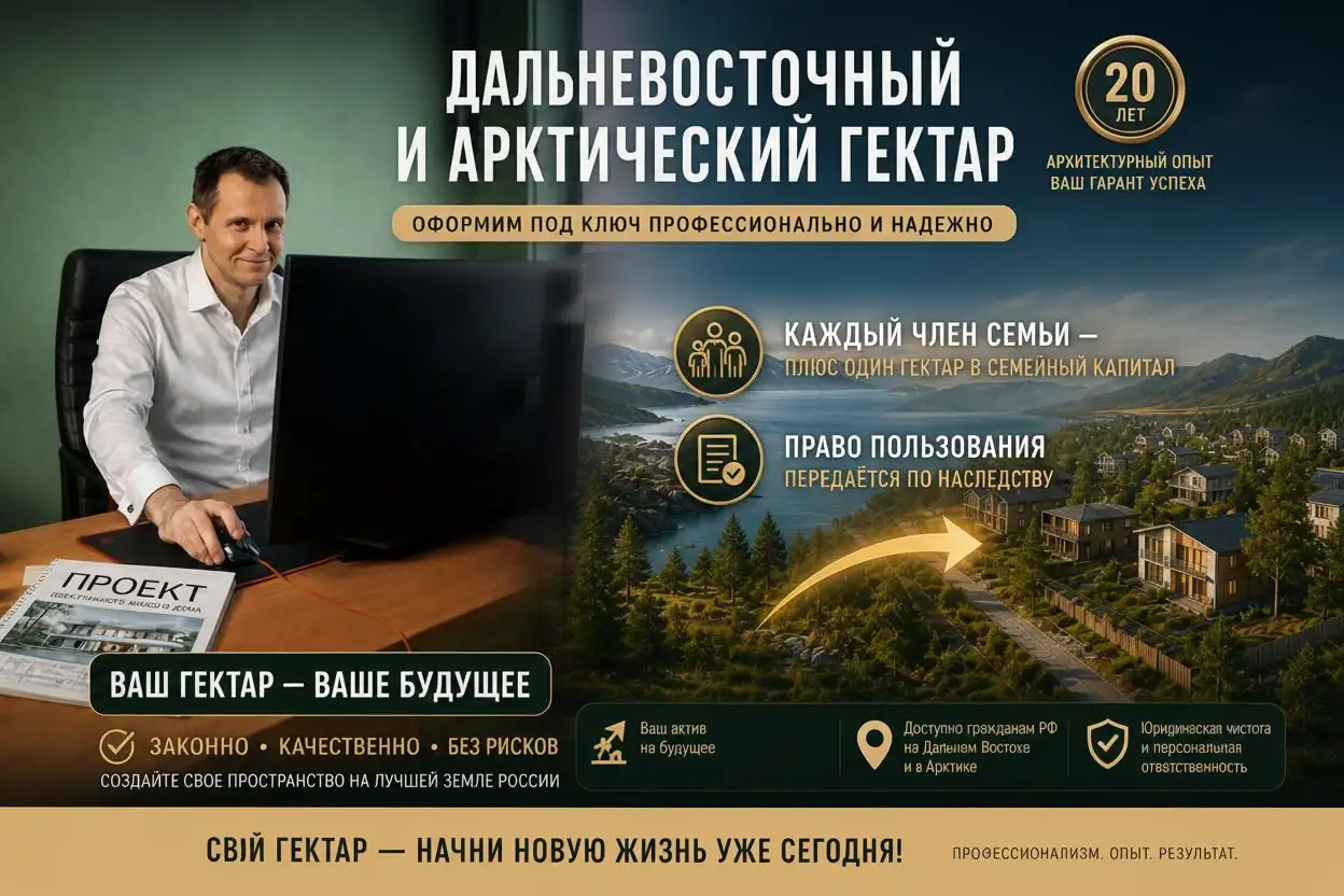 Оформление Дальневосточных и Арктических гектаров по госпрограмме - Земельные участки (Недвижимость) в Краснодар