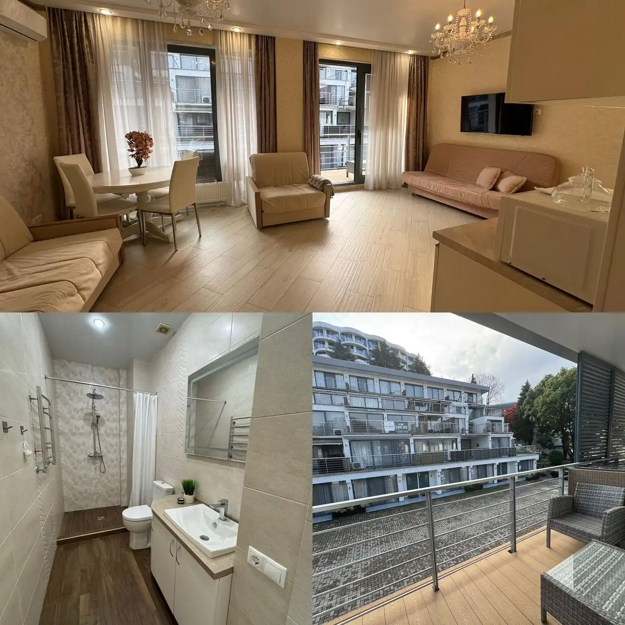 Студия с террасой 41 кв.м. в Дагомысе, качественный ремонт