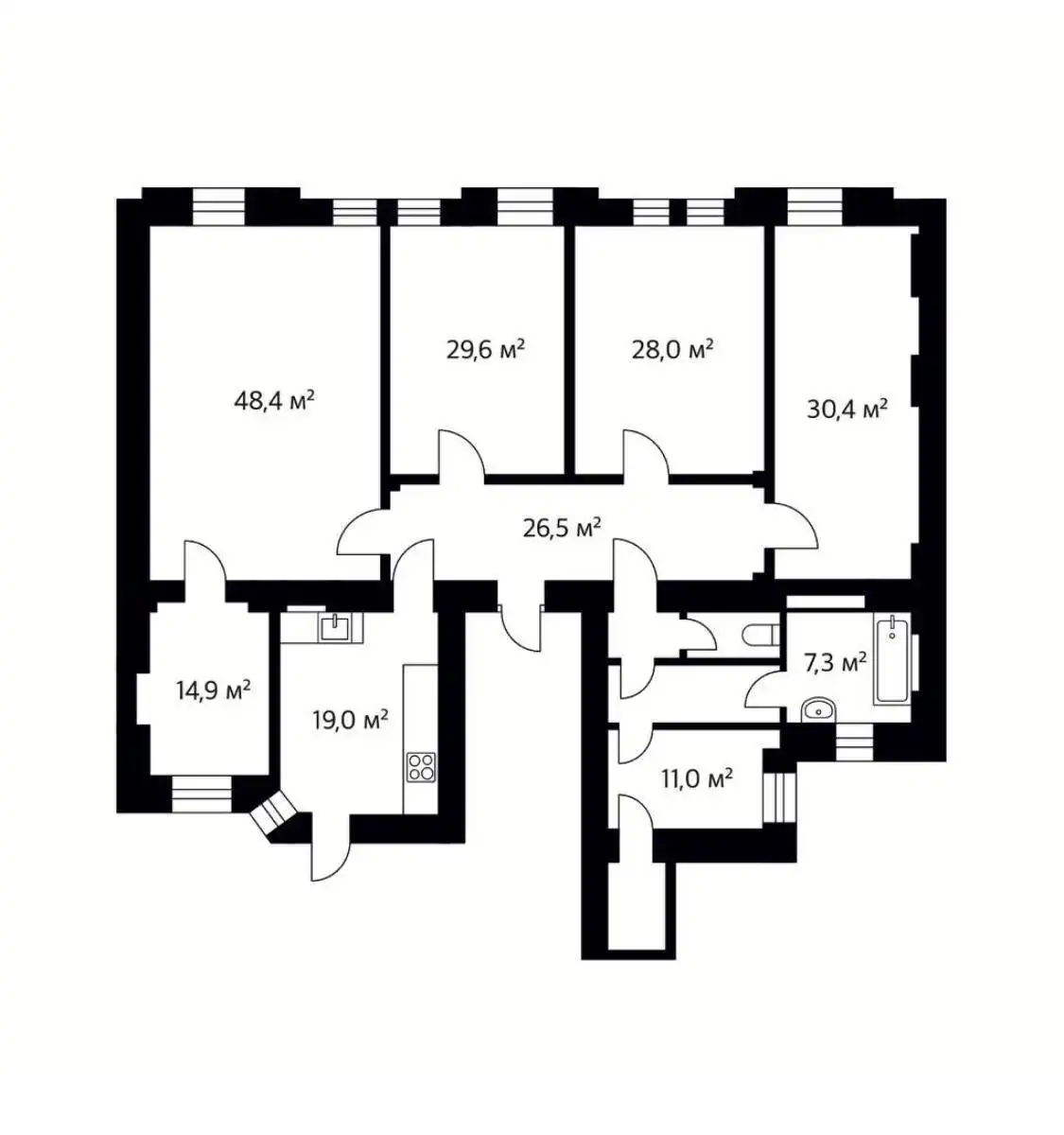 Квартира с 6 спальнями в клубном доме на Пятницкой улице