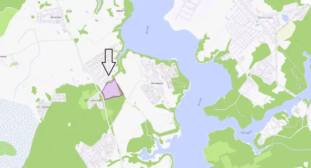 Участок под КП рядом с Истринским водохранилищем