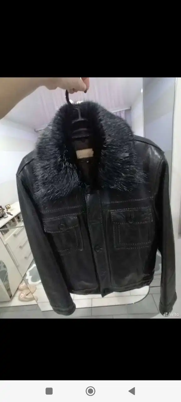 Куртка из натуральной кожи с подкладом из кролика размер 48-50