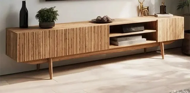 Напольная тумба под ТВ деревянная коричневая - Рассада в Краснодар