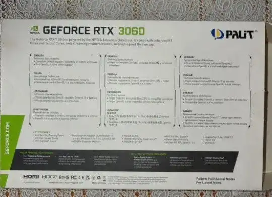Видеокарта Palit RTX 3060 12gb - Видеокарты (Электроника) в Краснодар