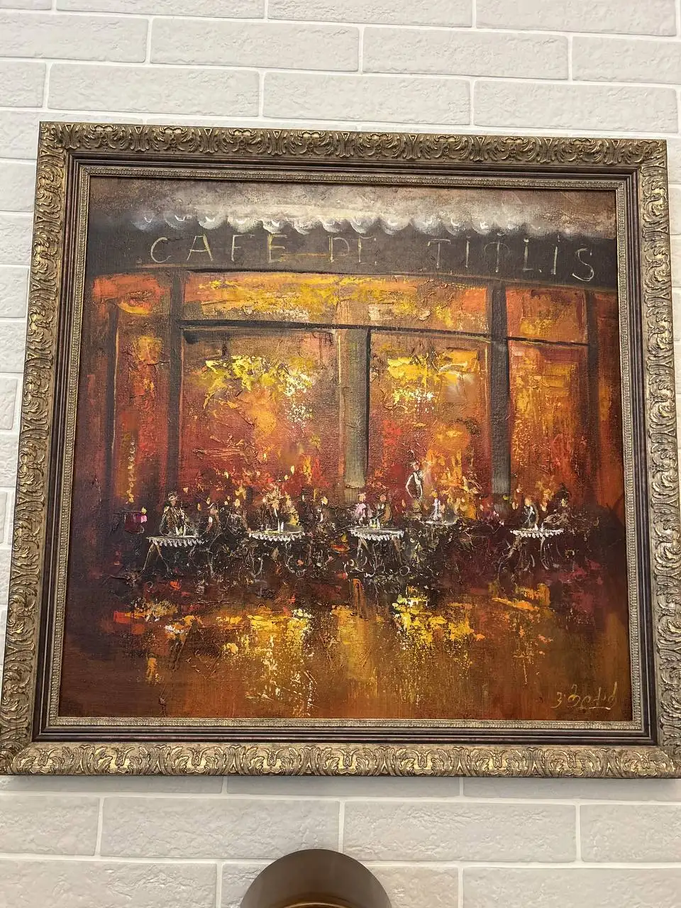 Картина холст масло Кафе в Тифлисе - Картины (Барахолка) в Краснодар