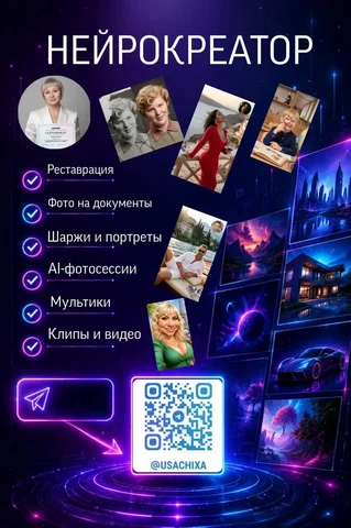 НЕЙРОКРЕАТОР: услуги по созданию фото и видео с помощью нейросетей - Репетиторство в Краснодар