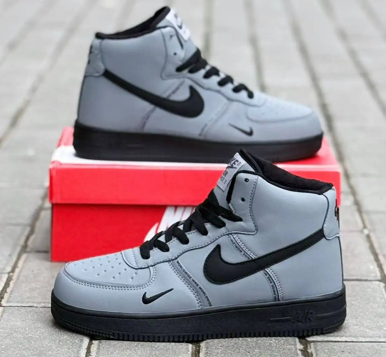 Продажа новых кроссовок Nike Air Force с шерстью внутри