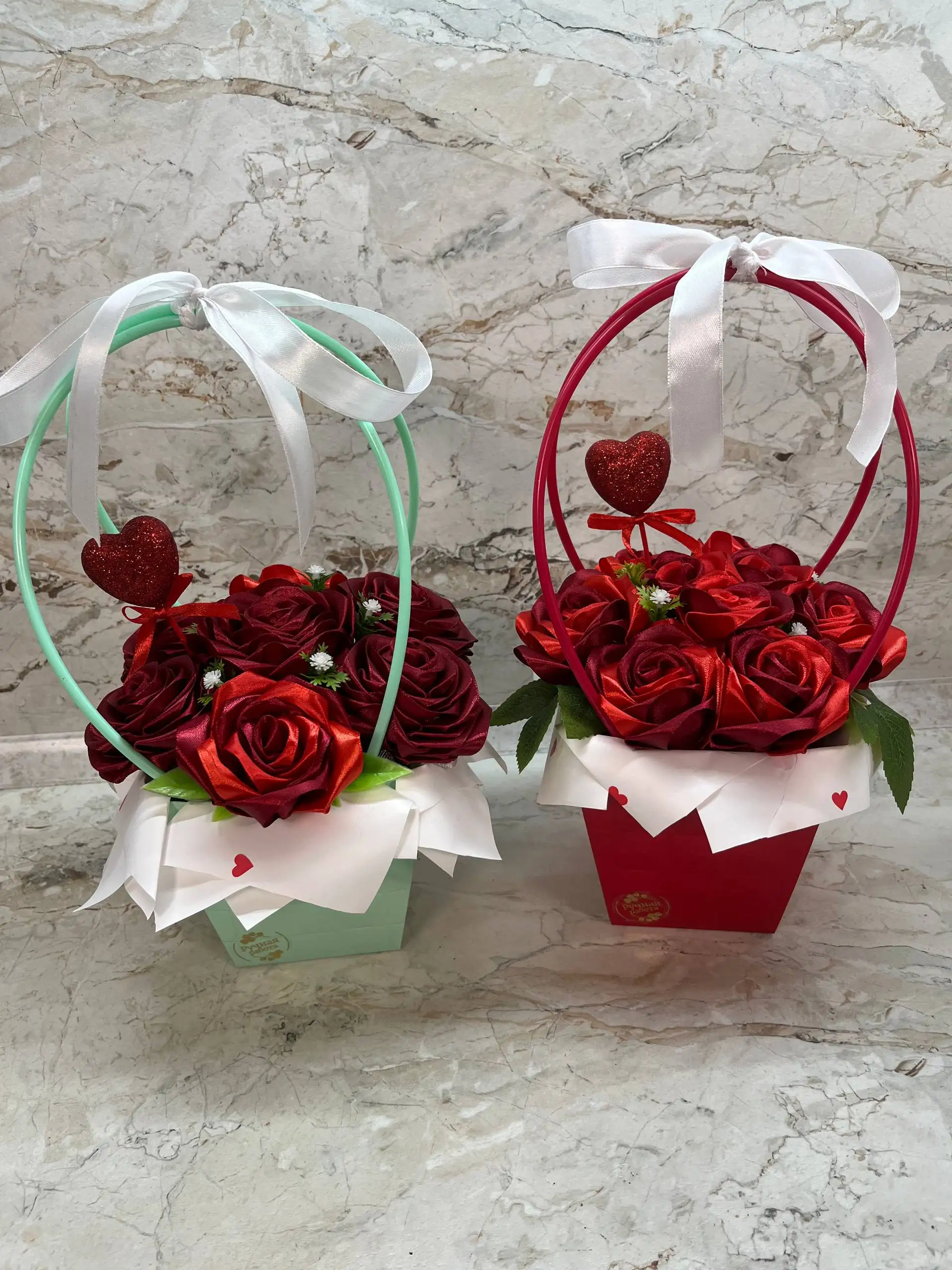 Букеты из атласных лент ручной работы на 8 Марта - Хобби и отдых в Сургут