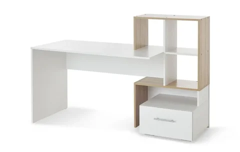 Письменный стол белый матовый с дубом Сонома - Для дома и дачи в Сургут