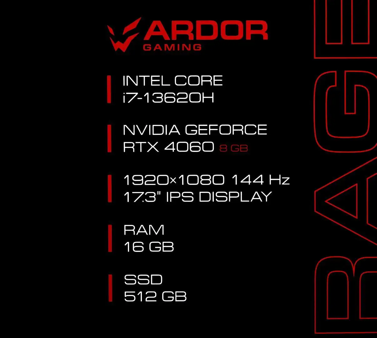 Игровой ноутбук ARDOR Gaming RAGE R17-I7ND4060 - Ноутбуки (Электроника) в Сургут