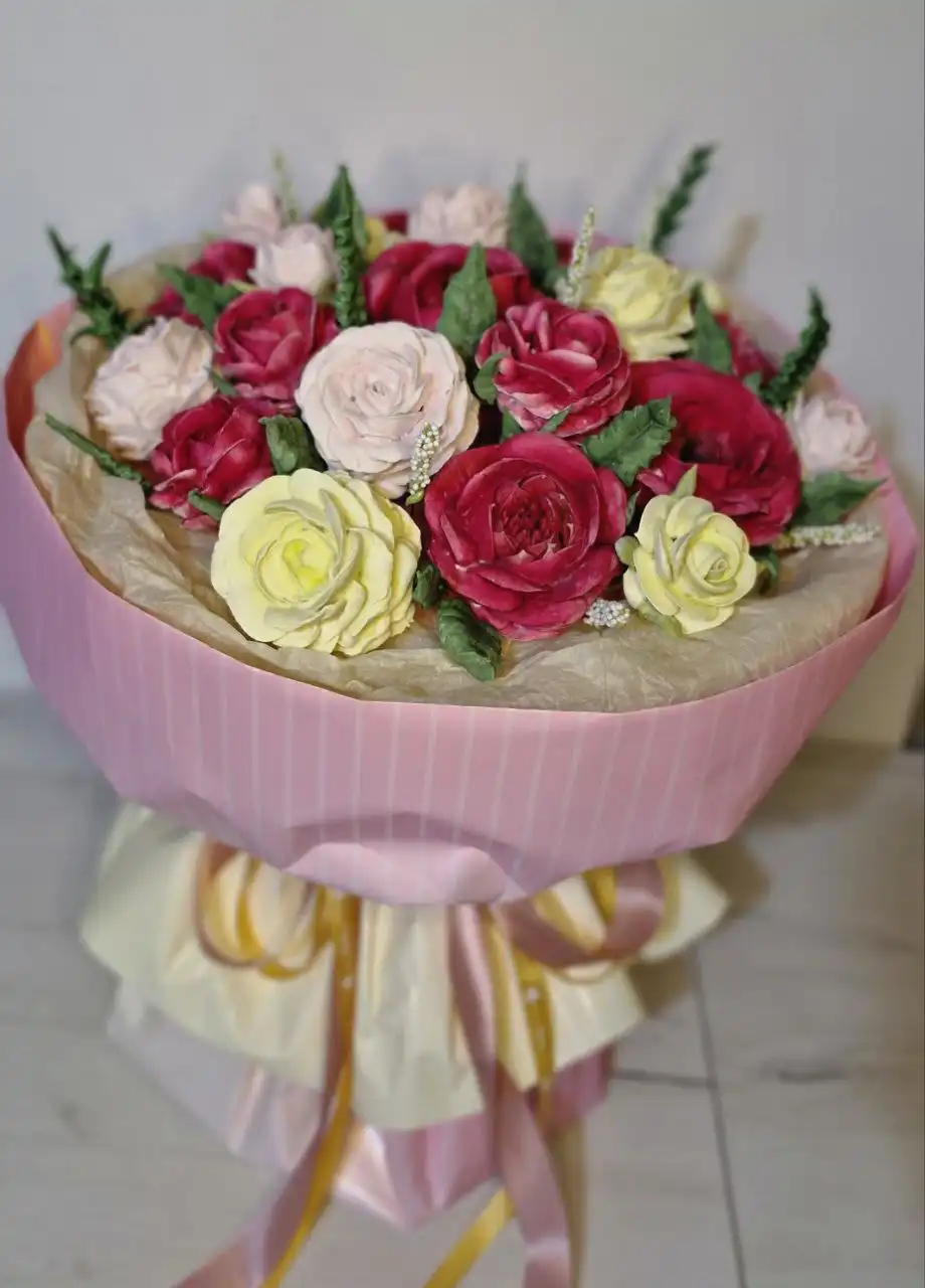 Съедобный ароматный букет зефирных цветов