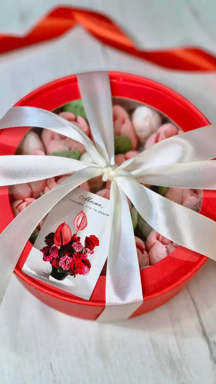 Съедобный ароматный букет зефирных цветов