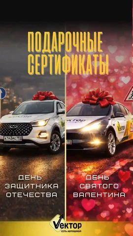 Подарочные сертификаты на обучение в автошколе ВЕКТОР - Продажа в Краснодар