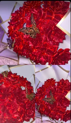 Букет красных георгин ручной работы - Новогодние товары в Краснодар