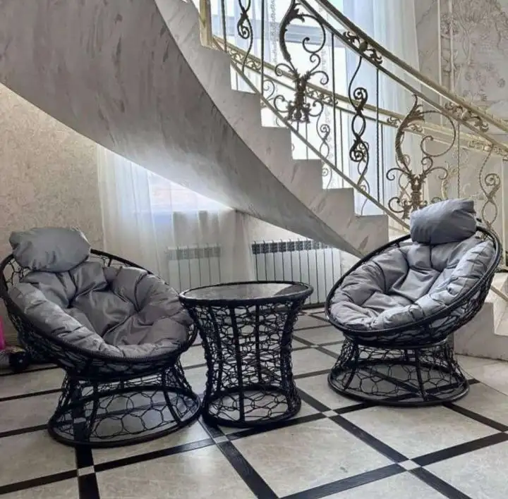 Садовый комплект: два кресла папасан мини, подушки и столик - Садовые комплекты (Для дома и дачи) в Краснодар