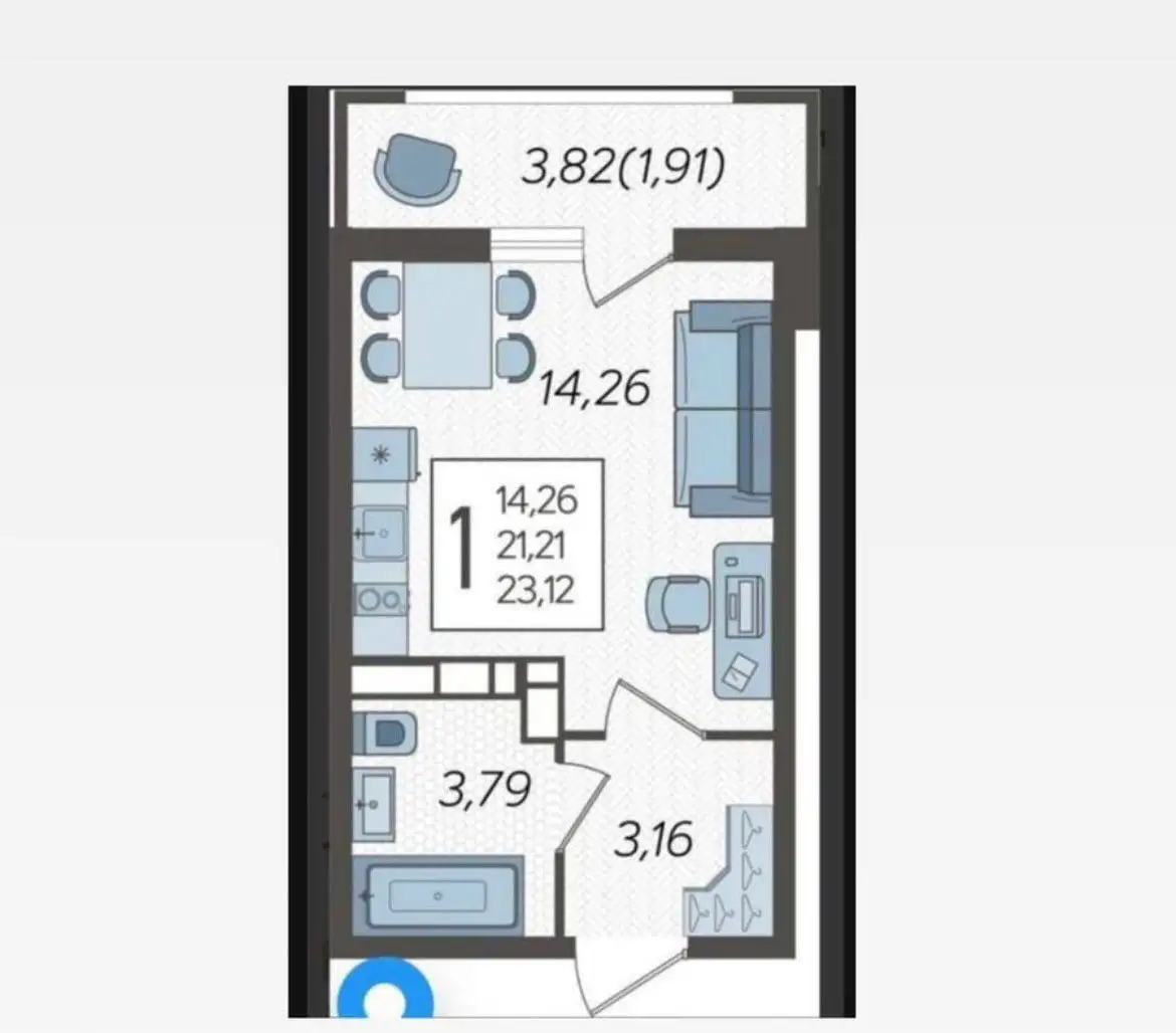 СРОЧНАЯ ПРОДАЖА КВАРТИРЫ-СТУДИИ 23.1 КВ.М В ЖК URAL - Квартиры (Недвижимость) в Краснодар