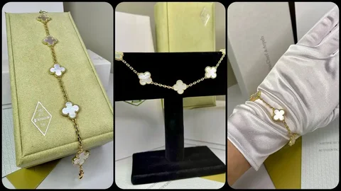 Браслет с перламутром Van Cleef Alhambra на свадьбу и выпускной - Украшения в Краснодар