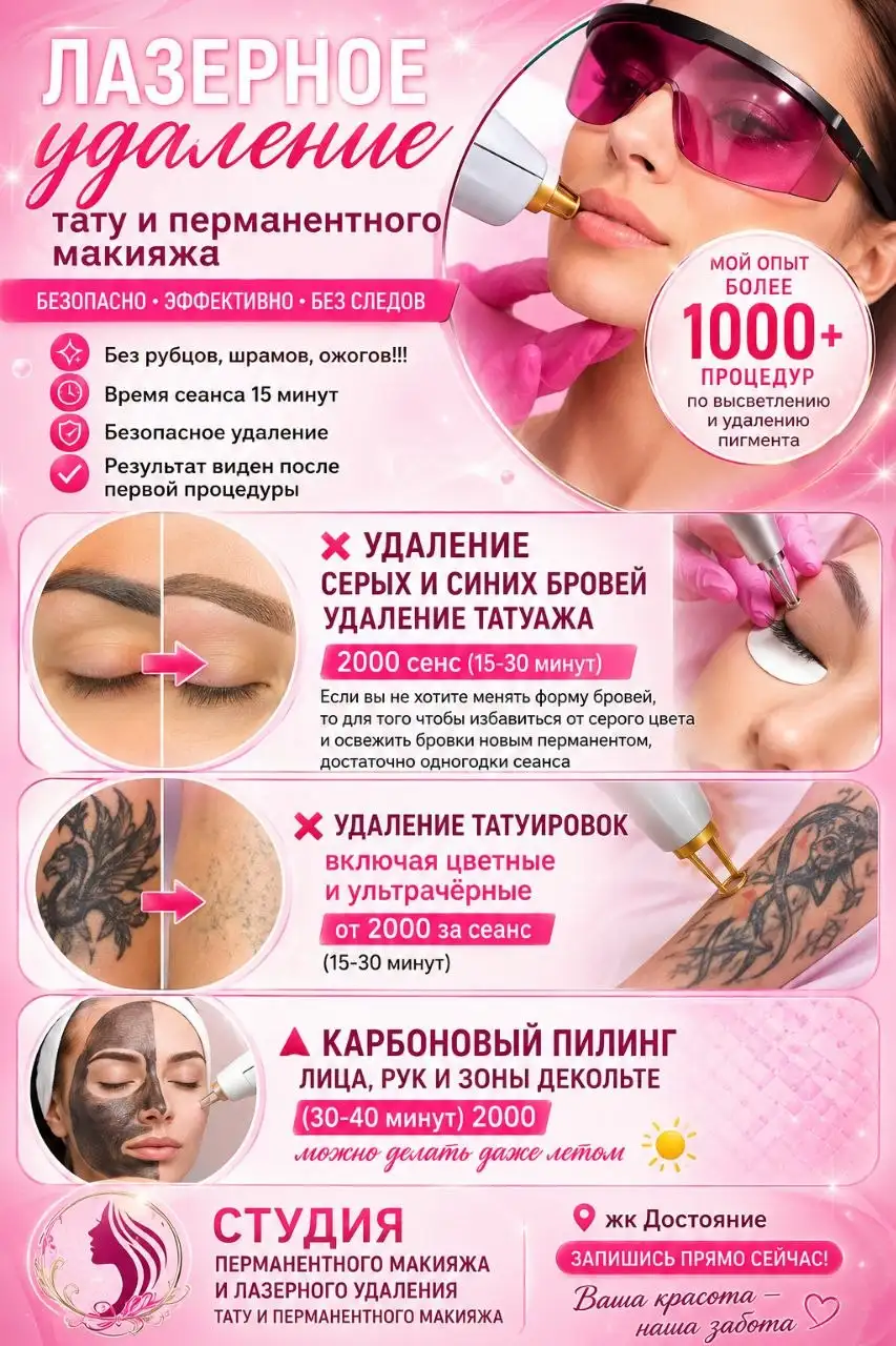 Удаление татуажа и татуировок, карбоновый пилинг - Косметические услуги (Услуги) в Краснодар