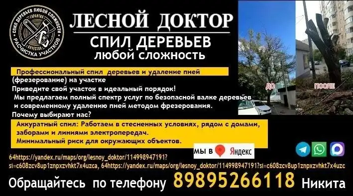 Чистка колодцев и спил деревьев - Клининговые услуги (Услуги) в Краснодар