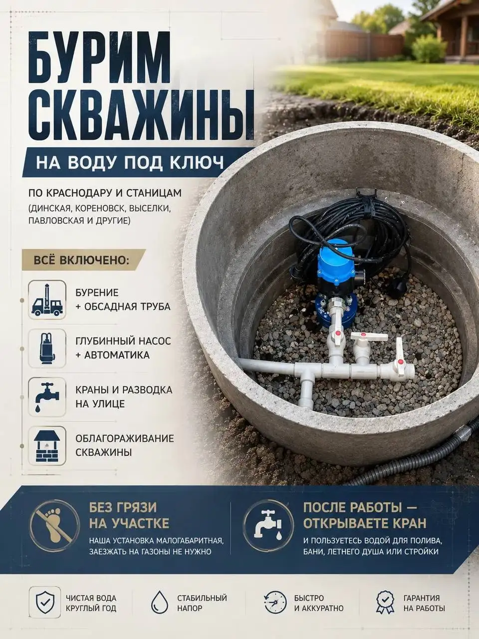 Бурение скважин под ключ за 1 день - Бурение скважин (Услуги) в Краснодар