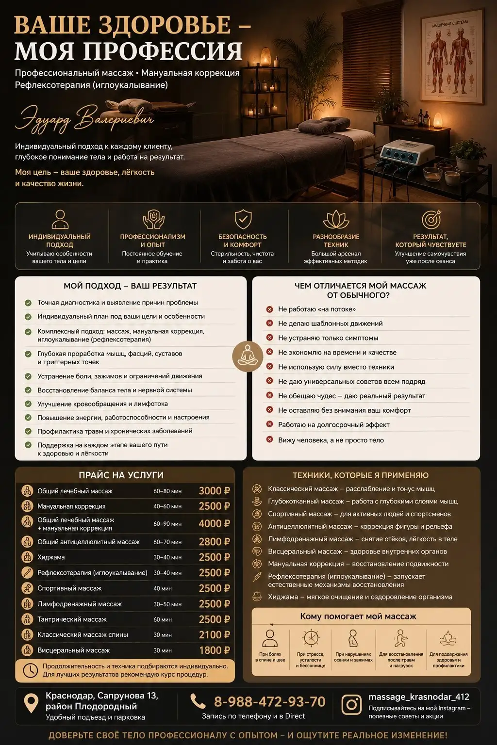 Массаж и мануальная терапия в Краснодаре - Массаж (Красота и здоровье) в Краснодар