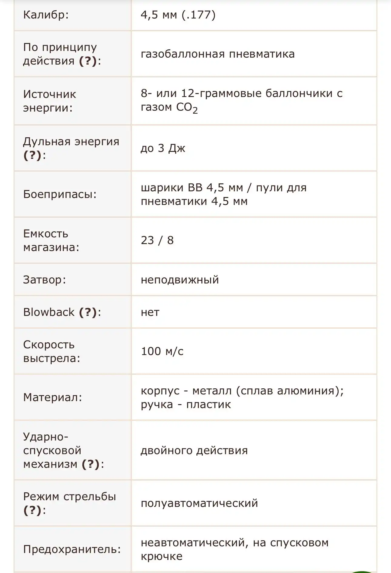 Газовый пистолет с пулями и баллончиком