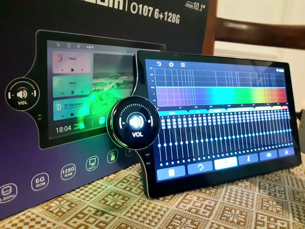 Сенсорная автомагнитола Android 6+128Gb с боковой крутилкой