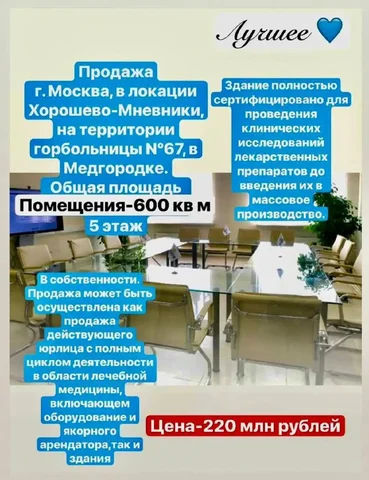 Продажа медицинского здания в Москве - Аренда офисов в Москва
