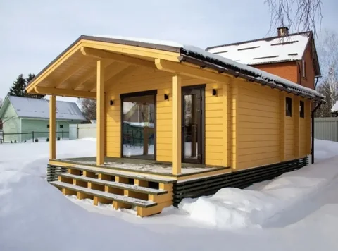 Домокомплект бани из клееного бруса с террасой - Домокомплекты в Москва