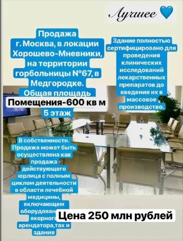 Продажа медицинского помещения в Москве, Хорошево-Мневники - Аренда склада в Москва