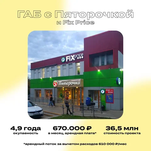Продается ГАБ с Пятерочкой и Fix Price в Пермском крае - Таунхаус в Неизвестно