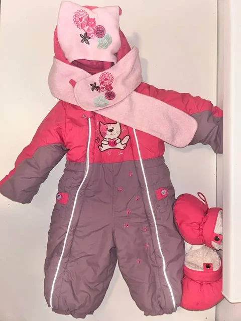 Зимний комбинезон 80-86 розовый с подкладкой - Детская обувь в Балашиха