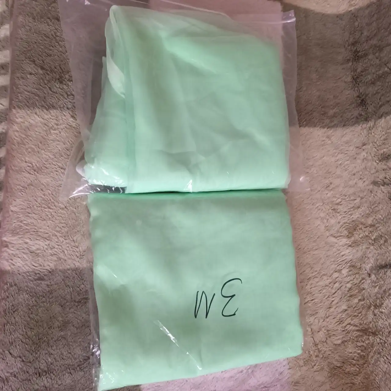 Тюль новая, 2 шт., светло-салатовый - Барахолка в Павлино