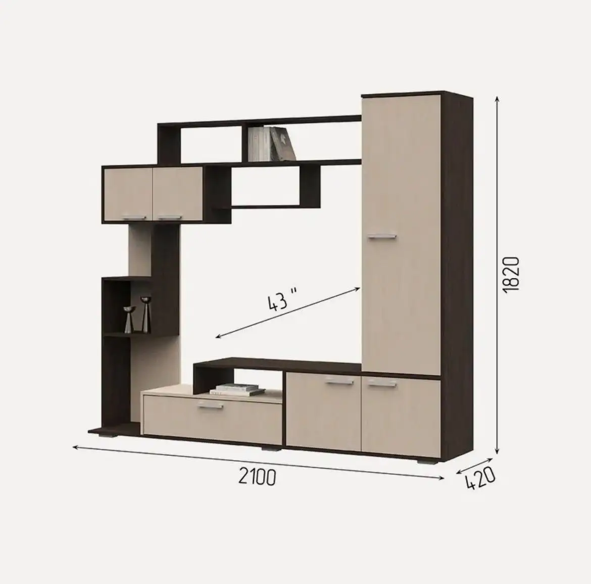 ТВ-зона с небольшими сколами на фасадах - Мебель (Для дома и дачи) в Балашиха