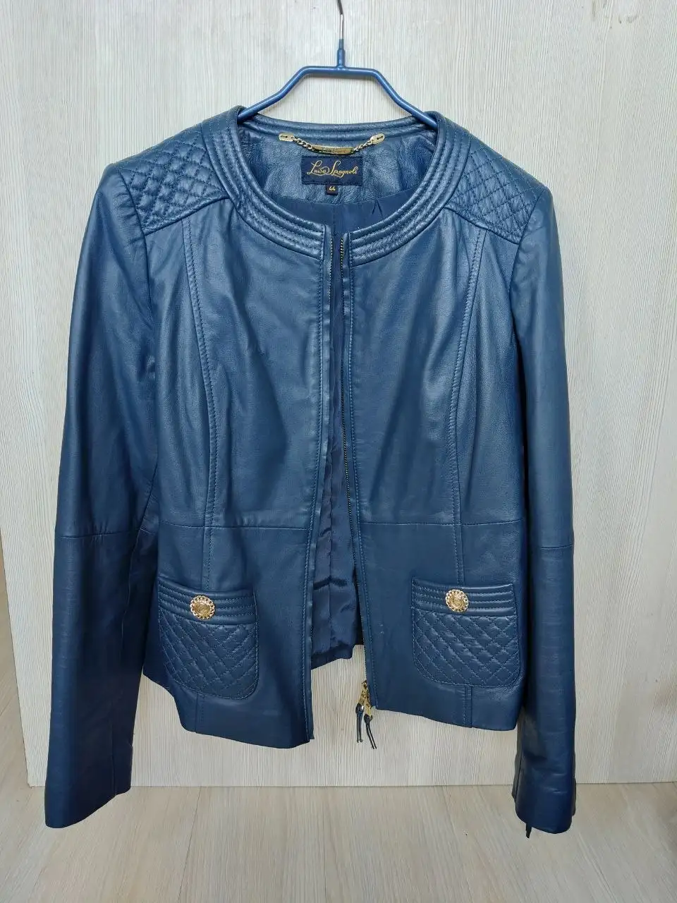 Куртка женская синяя экокожа 44 размер - Верхняя одежда (Одежда) в Балашиха