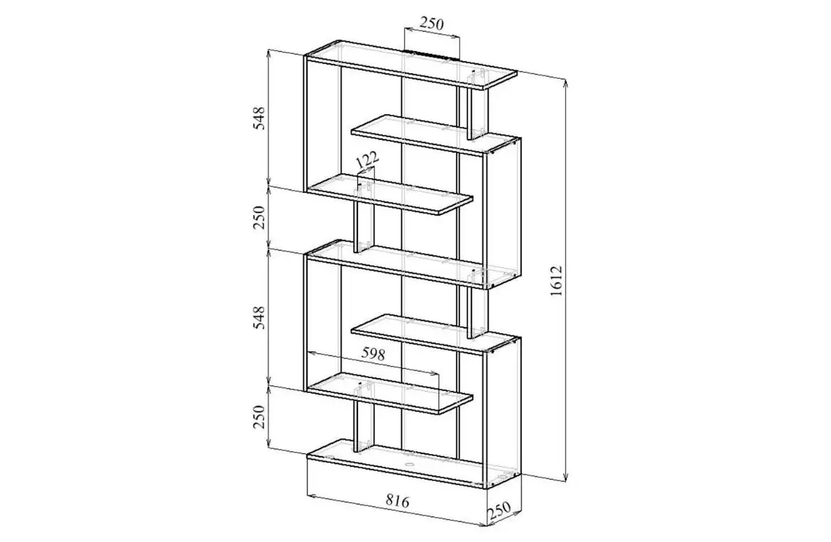 Стеллаж белый 161 см - Стеллажи (Барахолка) в Балашиха