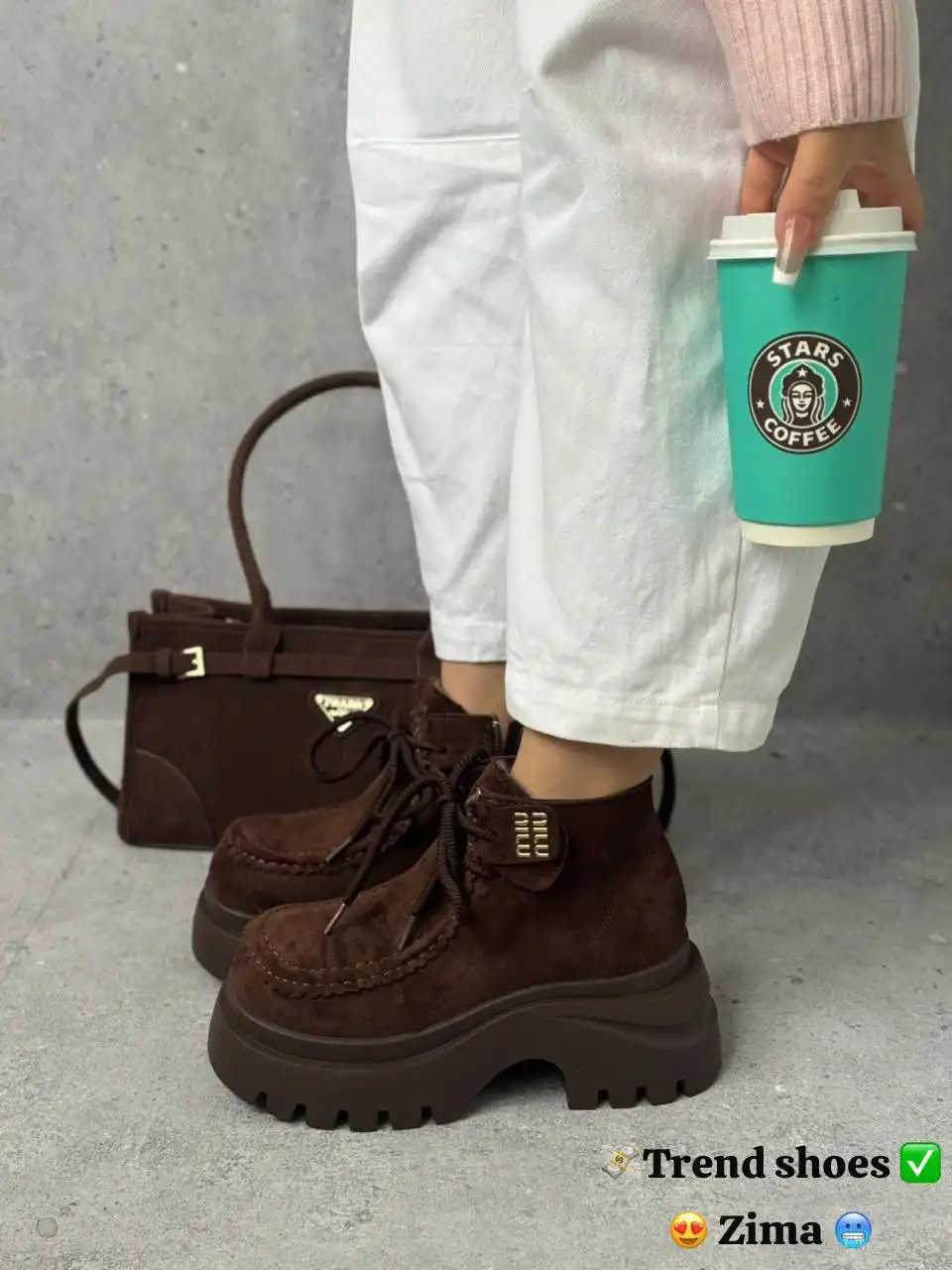 Женские зимние ботинки из натуральной замши