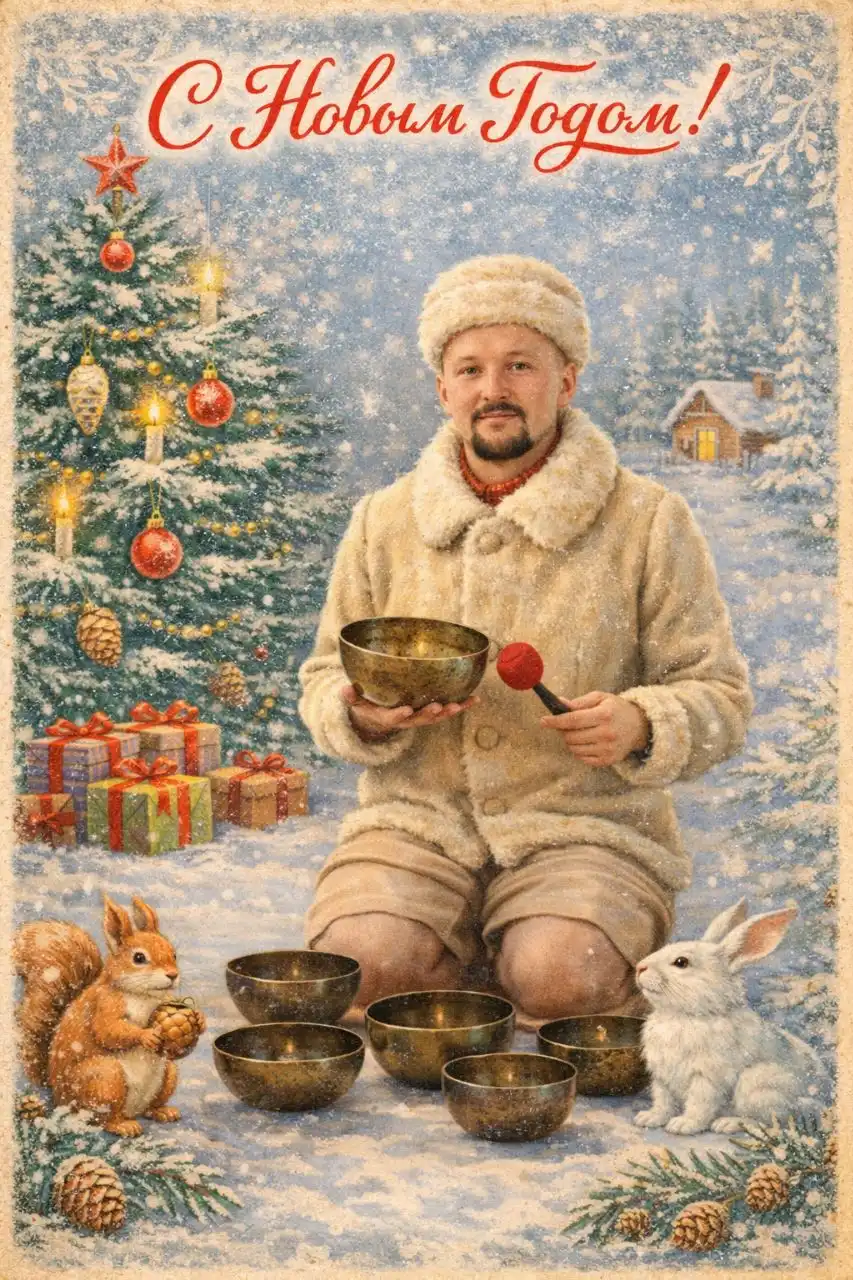 Новогодние сеансы с поющими чашами и гонгом