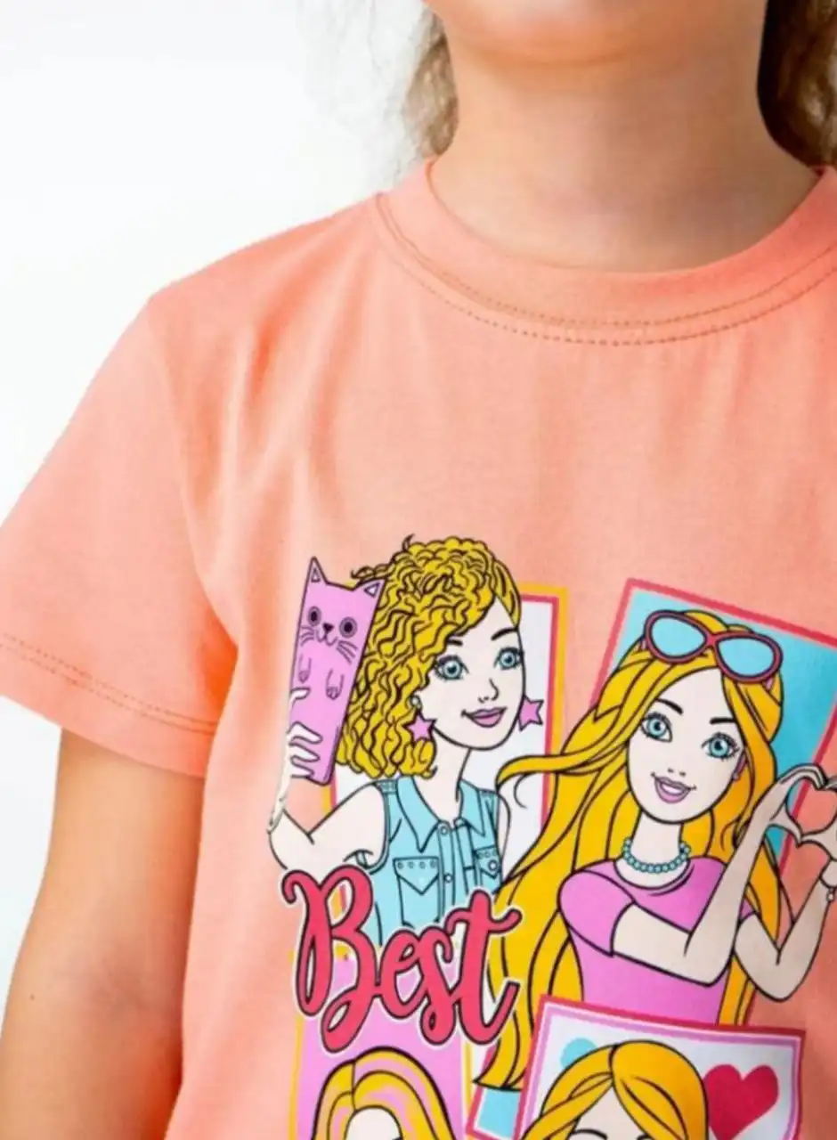 Розовая футболка для девочки 9-10 лет