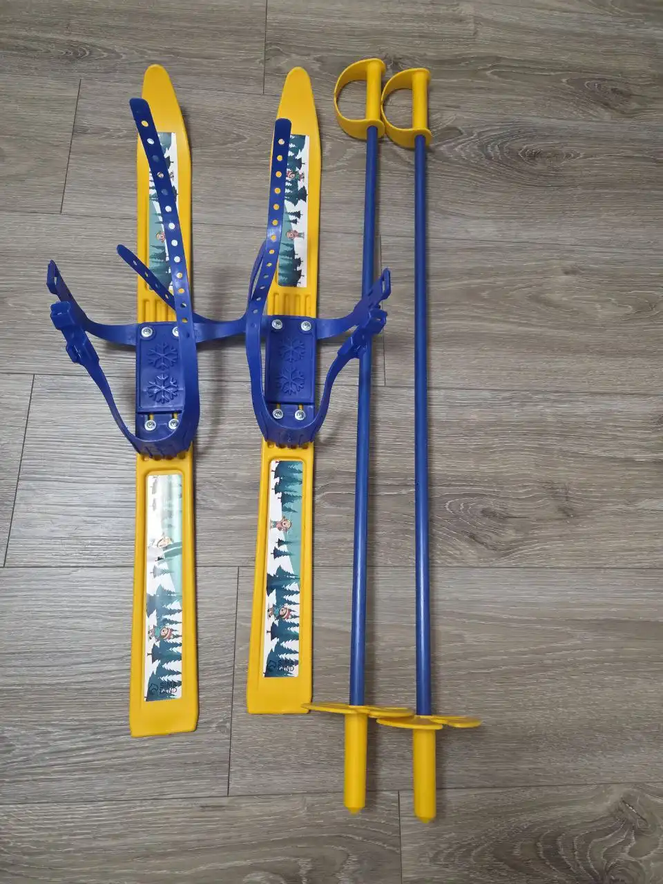 Детские пластиковые лыжи с палками для возраста 3-5 лет - Лыжи и сноуборд (Хобби и отдых) в Новосибирск