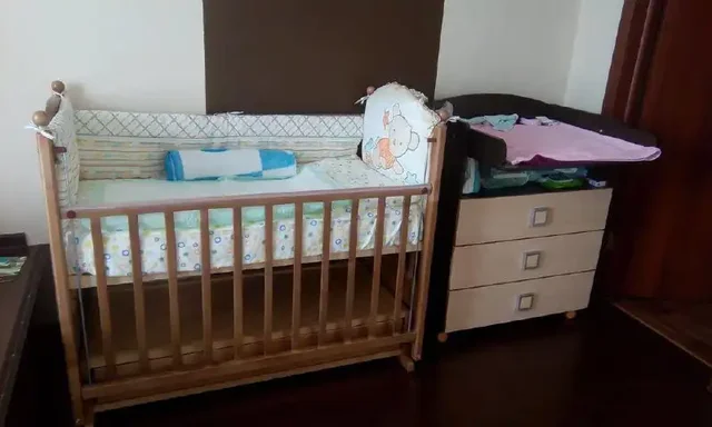 Детская кровать с маятником и ящиком - Постельное бельё в Новосибирск