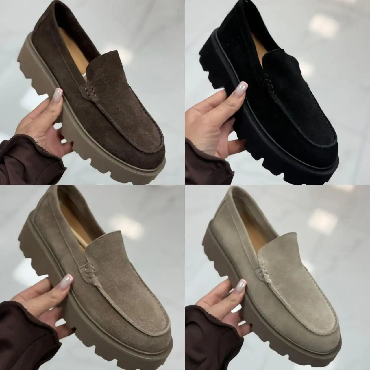 Женские лоферы из натуральной замши - Обувь (Одежда) в Новосибирск