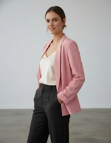 Пиджак без пуговиц розовый размер 46 - Одежда в Новосибирск