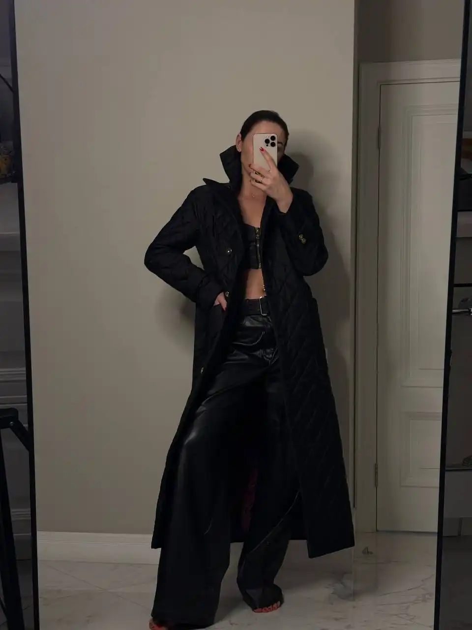 Стеганое пальто с немецким утеплителем