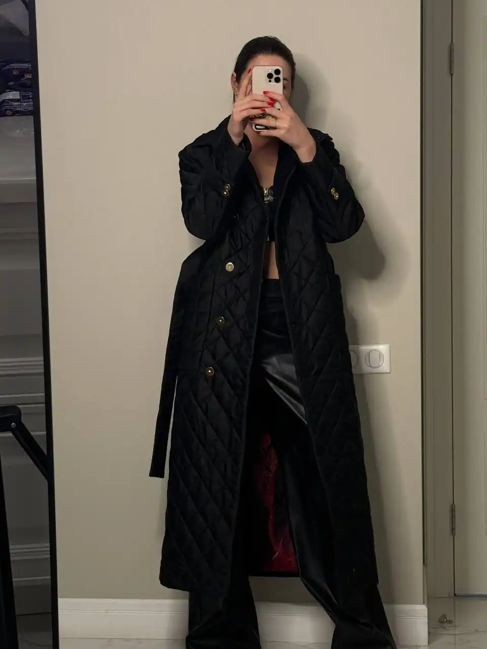 Стеганое пальто с немецким утеплителем