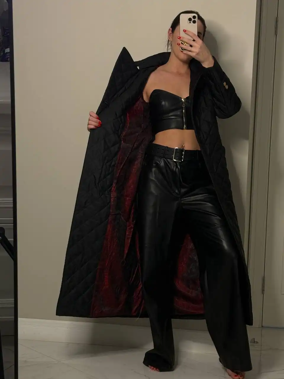 Стеганое пальто с немецким утеплителем