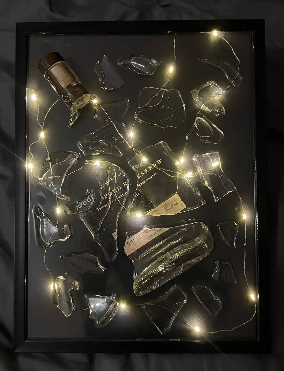 Картины ручной работы с подсветкой из бутылок алкоголя
